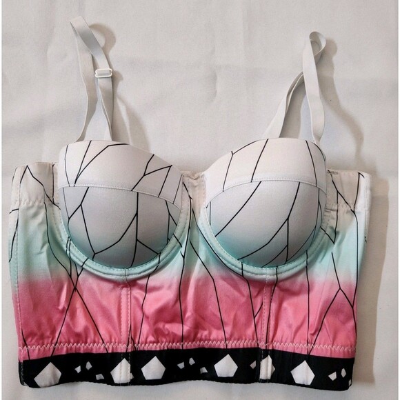 Demon Slayer Shinobu Cosplay Anime Corset Costume Top Size 34 Bustier Butterfly - Picture 6 of 7